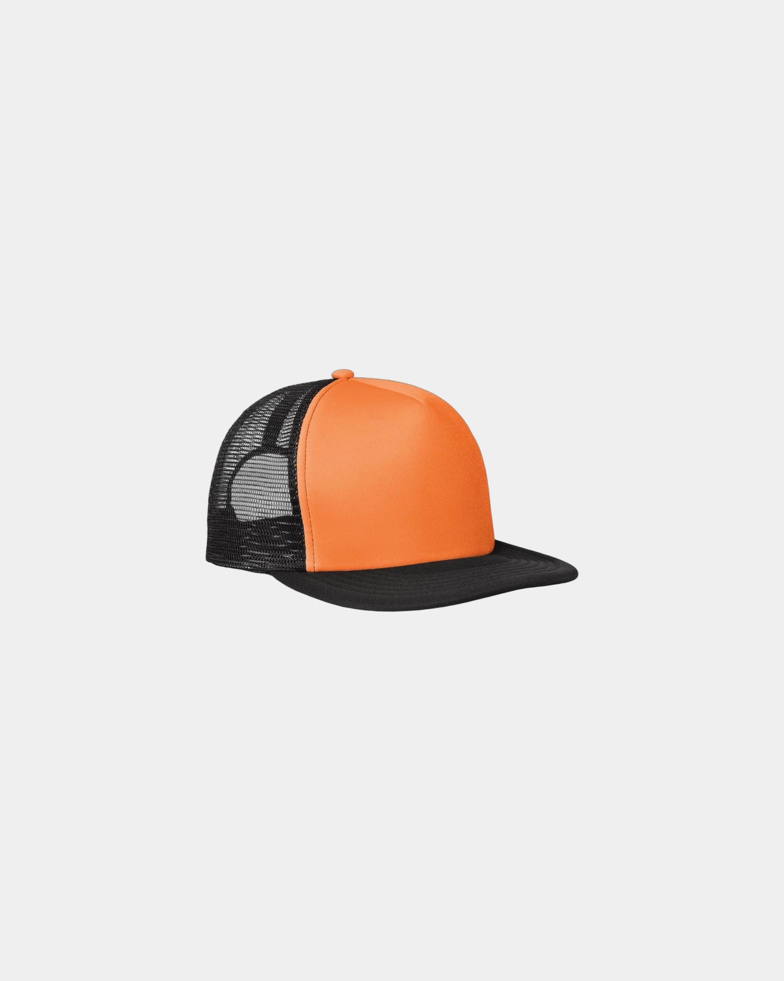 Custom polyester flat bill snapback trucker cap - Neon Orange